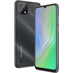 Viedtālrunis Blackview A55 bez līguma, mobilais tālrunis ar divām SIM kartēm Android 11, 6,52 collu HD+ displejs, četrkodolu 3 GB + 16 GB, 4780 mAh akumulators, 5 MP+8 MP kamera, 4G LTE GPS WiFi sejas atbloķēšana, melns