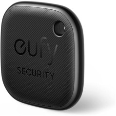 eufy Security SmartTrack Link (melns, 1 iepakojums) atslēgu meklētājs, saderīgs ar Apple Find My (iOS), atslēgu meklētājs, Bluetooth izsekotājs austiņām un bagāžai, tālruņu meklētājs, ūdensnecaurlaidīgs