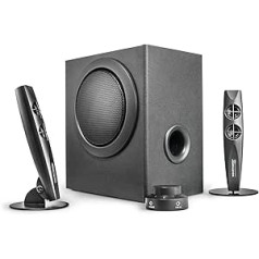 Wavemaster STAX 2.1 Lautsprecher System (46 Watt) Aktiv-Boxen für TV/Tablet/Smartphone/PC schwarz (66201)