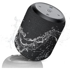 NOTABRICK Bluetooth skaļrunis, pārnēsājams bezvadu ar 15 W stereo skaņu, aktīvs papildu bass, IPX6 ūdensnecaurlaidīgs dušas skaļrunis, dubulta savienošana pārī, ballītēm, mājas kinozāle, spēļu kinozāle