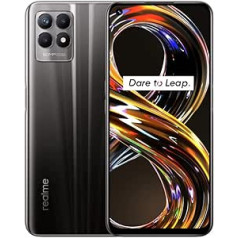 realme 8i viedtālrunis bez līguma, 128 GB mobilais tālrunis, Android viedtālrunis, 6,6 collu FHD+ LCD 120 Hz displejs, 50 MP trīskāršā kamera, 18 W ātra uzlāde, divas SIM kartes, spēcīgs 5000 mAh akumulators, Space Black