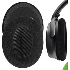 Geekria Comfort Velūra rezerves ausu spilventiņi Bose QCSE QC45, QC35, QC35 ii, QC35 ii Gaming, QC15 QC25, AE2, AE2i, AE2w, SoundTrue, SoundLink AE, ausu uzlikas, remonta daļas (melnas)