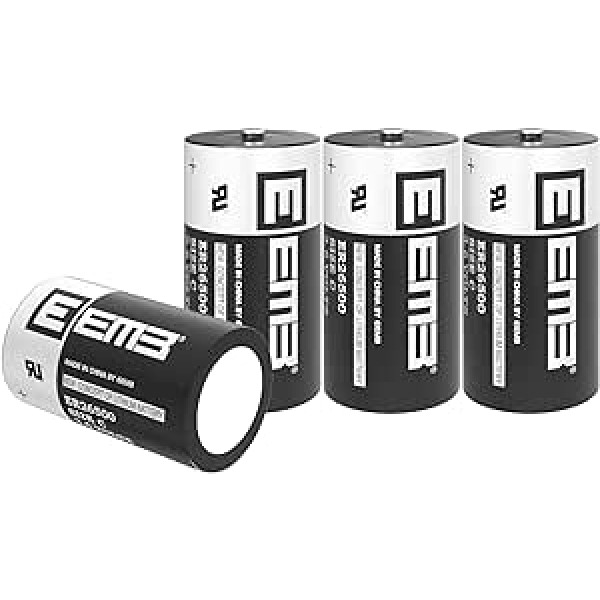 EEMB ER26500 C izmēra 3,6 V litija akumulators ER26500 9000 mAh akumulatori LS26500 SB-C01 TL-2200 nav atkārtoti uzlādējami TPMS automašīnas riepu spiediena kontrolei, viedkartes instruments, elektrības skaitītājs, 4 gab.