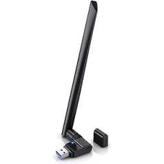 CSL — WLAN USB 3.2 Gen1 Stick 1300 Mbps Dual Band — WiFi 2,4 + 5 GHz — 5 dBi ārējās antenas, Mini Adapter Stick — bezvadu LAN — WLAN sargspraudnis — datoram ar operētājsistēmu Windows 11, 10, 8.1, 8, 7