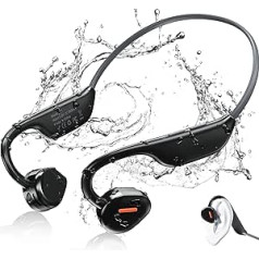 ANCwear Bluetooth sporta austiņas, bezvadu austiņas Bluetooth 5.3 IPX5 ūdensizturīgs, vairāk nekā 8 stundu ilgs akumulators, 27 g vieglas atvērtas austiņas ar gaisa līniju skriešanai, skriešanai, riteņbraukšanai (melnā krāsā)