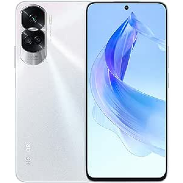 HONOR 90 Lite 5G viedtālrunis 8 GB + 256 GB, mobilais tālrunis Android13 ar trīskāršu kameru 100 MP, 6,7 collu HD 90 Hz, NFC, divas SIM kartes, 4500 mAh — sudraba krāsa