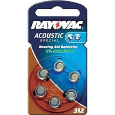 60 akumulators Rayovac RA-Acoustic-312 Hörgerätebatterien (tips: 312)