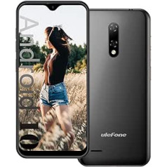 Ulefone Note 8P Android 10 viedtālrunis bez līguma, 5,5 collu ūdens pilienu ekrāns 4G LTE mobilais tālrunis, 2GB+16GB, divas SIM+SD (3 karšu sloti), sejas atbloķēšana, 8MP+2MP+5MP, GPS