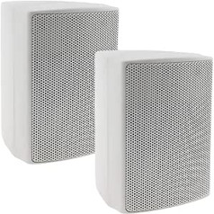 ChiliTec 2-Way Speakers White Pair of Wall Speakers for HiFi Stereo System Home Cinema 40 Watt 8 Ohm