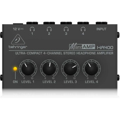 Behringer MICROAMP HA400 īpaši kompakts 4 kanālu stereo austiņu pastiprinātājs