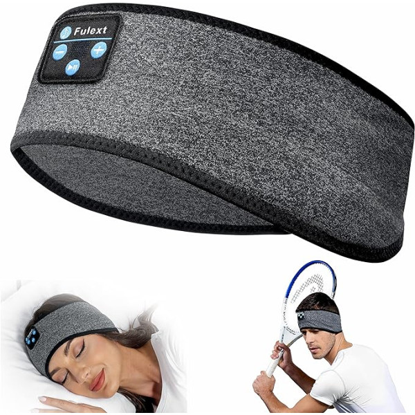 Voerou Cuffie per dormire con fascia Bluetooth, cuffie bezvadu komforta josla, cuffe per dormire ar altoparlanti stereo, fantastiski Regali tehnoloģijām per uomini Donne, perfette per Allenamento,