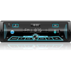 RDS Bluetooth automašīnas radio 9-24 V, FM/AM automašīnas radio ar Bluetooth brīvroku komplektu, 7 krāsu radio ar tālvadības pulti, MP3 atskaņotāja radio2 USB/neatkarīgs pulkstenis/SD/AUX (daudzkrāsu)