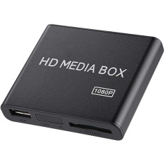 ciciglow video multivides atskaņotājs, Full HD Mini Box multivides atskaņotājs ar USB lasīšanas funkciju, mobilais cietais disks, SD kartes atbalsts HDMI/YUV/AV izejas 5 V barošanas avots piekļuvei ES spraudnim