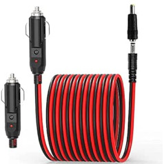 RUNCCI-YUN Car Cigarette Lighter Plug Extension Cable, 12-24V 4FT Cigarette Lighter Plug to DC 5.5mm x 2.1mm/4.0mm x 1.7mm Connection Cable for Portable DVD Player, Car, Truck