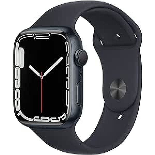 Apple Watch Series 7 (GPS, 45 MM) — Mitternachts-Aluminiumgehäuse mitternachts-Sportarmband (Generalüberholt)