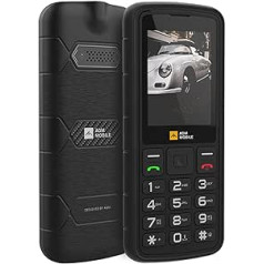 AGM M9 vecākais mobilais tālrunis bez līguma, 4G, ūdensizturīgs mobilais tālrunis ar 3 karšu slotiem, mobilais tālrunis ar lielu pogu, 48+128MB, IP68/69K, 1000 mAh akumulators, FM radio, kabatas lukturītis, melns