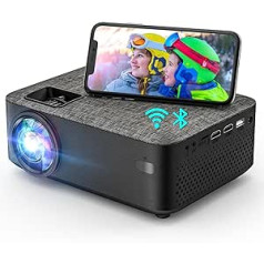 Projektors, WiFi Bluetooth projektors, Full HD, 1080P, 8000 lūmeni, video projektors, mājas kinozāles projektors, 240 collu displejs, savietojams ar Fire Stick, HDMI, viedtālrunis