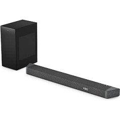 Philips TAB7908/10 Soundbar 5.1.2 ar bezvadu zemfrekvences skaļruni | 740W | Dolby Atmos | DTS Virtual:X | Telpiskā skaņa | Roku TV gatavs | Philips Easylink | Tālvadības pults | Sienas stiprinājums | Melns