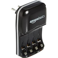 Amazon Basics Battery Charger for Ni-MH AA / AAA Batteries and USB Devices - Black