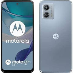 Motorolo Moto (g53 5G, 6,5 collu 120 Hz displejs, 50 MP kamera, Dolby Atmos stereo skaļrunis, 5000 mAh akumulators, TurboPower uzlāde, 5G, Snapdragon 480+ procesors, 4/128 GB, divas SIM kartes), Arctic Silver