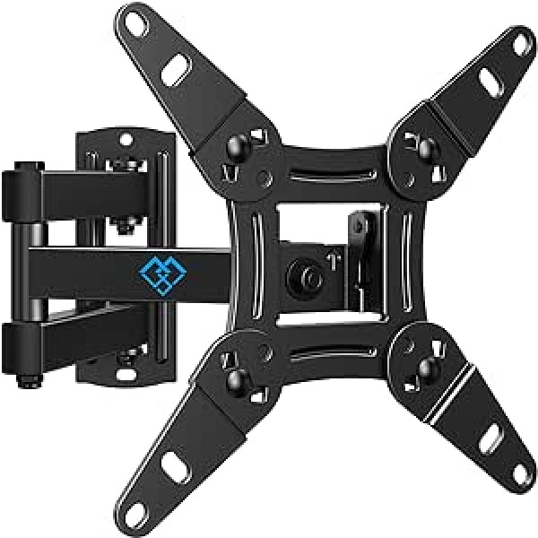 Perlesmith TV Mount, Swivelling / Tilting Wall Mount for 13 - 42 Inch Flat & Curved TV or Monitor up to 20 kg / Max. VESA 200 x 200 mm