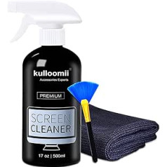 Screen Cleaner 500 ml - Screen Cleaner Set - PC Cleaner, Monitor Cleaner Spray Bottle for Computer LED Plasma LCD Smartphone Tablet Laptop T with Microfibre Towel and Brush