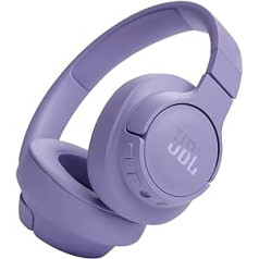 Bezvadu austiņas JBL Tune 720BT — ar JBL Pure Bass skaņu, Bluetooth un vieglu, salokāmu dizainu — līdz 76 stundām mūzikas atskaņošanas — violets