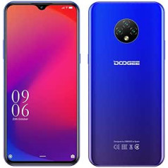 4G Smartphone without Contract Cheap Android 10 (2020), DOOGEE X95 Dual SIM Mobile Phone, 6.52 Inch Water Drop Full Screen, 4350 mAh Battery, 2GB + 16GB, 13MP + 2MP + 2MP + 5MP, GPS WiFi, Face Detection Blue
