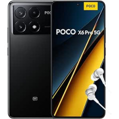 Poco X6 Pro 5G viedtālrunis, 8 + 256 GB mobilais tālrunis bez līguma, 120 Hz 6,67 collu 1,5 K AMOLED displejs, 64 MP OIS trīskāršā kamera, 5000 mAh, 67 W turbo uzlāde, divas SIM kartes, melns