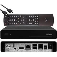 VU+ Zero HW Version 2-1x DVB-S2 Full HD Sat Tuner E2 Linux Receiver, YouTube, Satellite Receiver with Recording Function, Card Reader, Media Player, USB, EasyMouse HDMI Cable, Black