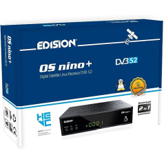 EDISION OS NINO+ Full HD Linux E2 Sat uztvērējs H.265/HEVC (1x DVB-S2, 2x USB, HDMI, LAN, Linux, karšu lasītājs, 1080p) [iepriekš ieprogrammēts Astra], 01-08-0016