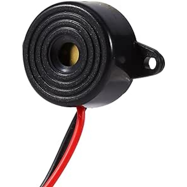 Piezo Elektronischer Summer, 12 V, Ton, Aktiver Alarm, Elektronischer Summer, Alarmton ar 100 mm Kabel für Physikschaltungen, Continuierlicher Ton, 85 bis 95 dB