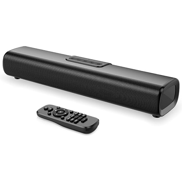 EnjoyNest Soundbars für TV, 30 W Kleine Soundbar ar Bluetooth/Optisch/AUX/HDMI ARC Anschluss, 16 Zoll Soundbar Lautsprecher un Fernbedienung for PC/Gaming/Projektoren