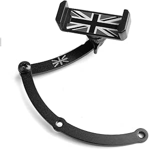 Mobile Phone Holder Bruce & Shark Metal Material Stable Union Jack Look Car Phone Flip Holder Suitable for Mini Cooper R55 R56 F54 F55 Accessories Black & Grey