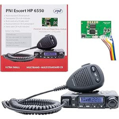 CB PNI Escort HP 6550 radiostacija ar instalētu PNI ECH01 daudzstandartu, 4W, AM-FM, 12V, ASQ, ar atbalss režīmu, rediģējamu Roger pīkstienu un regulējamu atbalsi