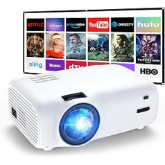 Mājas kinozāļu projektors, atbalsta 1080P Full HD, 100 000 stundu LED, LED video projektors saderīgs ar TV Stick, HDMI, SD, AV, VGA, USB, PS4, X-Box, viedtālruni