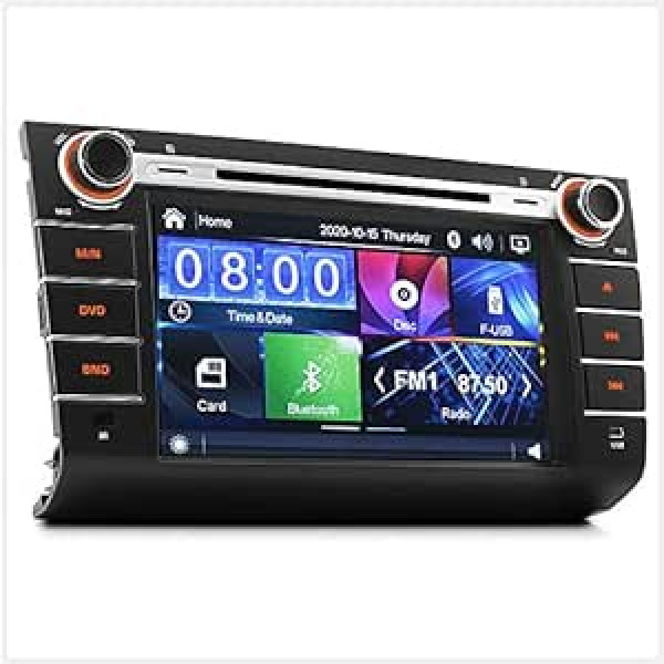 TUNEZ® 20,3 cm (8 Zoll) Armaturenbrett, audio/CD/DVD atskaņotājs, saderīgs ar Suzuki Swift Baujahr 2004–2010, Haupteinheit MP3, MP4, MKV, AVI, RMVB, USB, SD-Karte, CD-Radio , Stereo, Armaturenbrett-Set