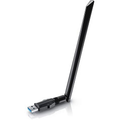 CSL WLAN adapteris 1200 MBit/s - 2,4 GHz + 5 GHz - Divjoslu - 5 dBi ārējā antena - Mini WiFi Stick 1200 MBit/s - Bezvadu LAN - USB 3.2 Gen.1 tīkla sargspraudnis - datora galddatoram klēpjdatoram - arī Windows ws 11