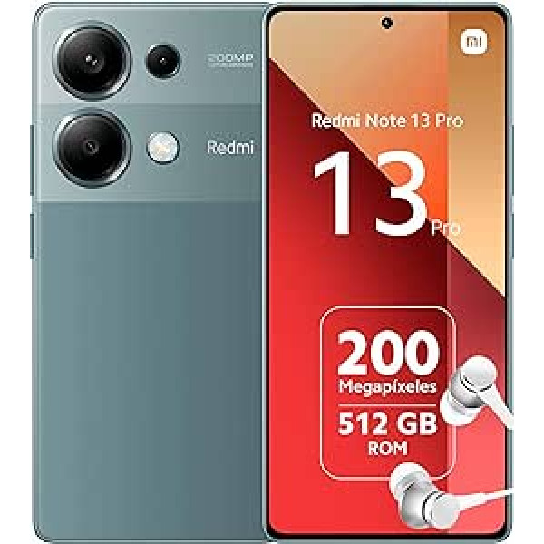 Xiaomi Redmi Note 13 Pro 4G 2.2GHz 12GB + 512GB mobilais tālrunis bez līguma, zaļš