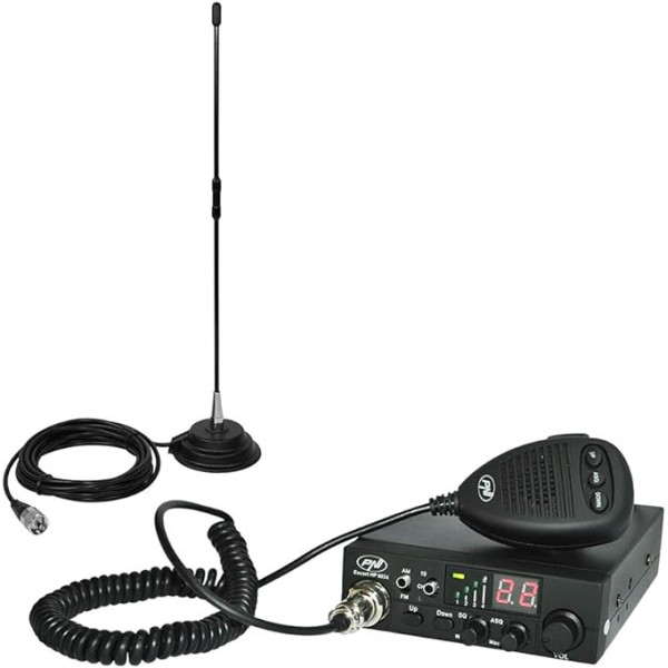 Package CB Radio Devices Escort HP 8024 ASQ + CB Antenna Extra 40 ar magnētu