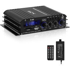 S-299 4.1 kanālu HiFi pastiprinātājs, RMS 40Wx4+50W Bluetooth mini audio pastiprinātājs Maks. 800 W jaudas pasīvā zemfrekvences skaļruņa pastiprinātājs DC 12V/5A mājas skaļrunim ar USB SD slotu, AUX, FM radio