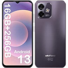 Ulefone Android 13 Note 16 Pro (16 GB + 256 GB) viedtālrunis 4G 8 kodolu mobilais tālrunis, atbloķēts 6,52 HD + 0,50 MP + 8 MP kamera 4400 mAh Akumulators 5G WiFi/Volts/GPS/OTG/2 gadu garantija (violeta)