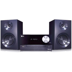 LG CM2460 Mini HiFi System with Stereo Speakers 1 Pair 100 Watt RMS Chrome / Black