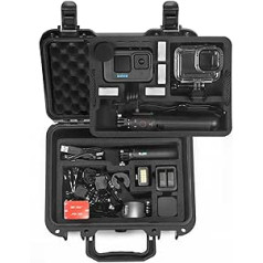 LEKUFEE Portable Waterproof Carry Case for Gopro Hero 12/11/10/9/8/GoProMedia Mod/GoPro Volta/Creator Edition/Action Camera and Accessories (Case Only), black