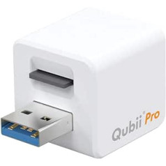 MAKTAR Qubii Pro USB-A zibatmiņas disks ar MicroSD karti 128 GB, automātiska dublēšana uzlādes laikā, MFi sertificēta Photo Stick, saderīga ar iPhone/iPad (balts)