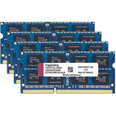 DDR3 / DDR3L 32GB komplekts (8GBx4) Klēpjdatora RAM 1600MHz PC3-12800 / PC3L-12800 SODIMM Non-ECC Nebuferēts 1.35V / 1.5V 2Rx8 Dual Rank 240 Pin CL11 PC modules Memory Upgrad. Atmiņas komplekts (zils)