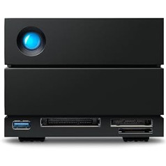 LaCie STLG16000400 2 big Dock Thunderbolt 3 16 TB ārējais cietais disks 3,5 collu Thunderbolt 3 RAID 1 2 USB-C + karšu lasītājs PC un Mac ietver 5 gadu glābšanas pakalpojumu