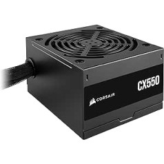 CORSAIR CX550 ATX 550 W barošanas avots - 80 Plus bronzas sertifikāts - Zems trokšņa līmenis - Kabeļi ar pārklājumu - Nemodulāri - ES - Melns