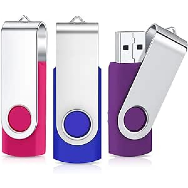 USB Flash Drive Memory Rotating Disc USB 2.0 with LED Display Cords 3 Colours 16 GB