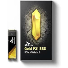 SK hynix Gold P31 2TB PCIe NVMe Gen3 M.2 2280 iekšējais SSD, līdz 3500 MB/s, kompakts, formas faktora SSD — iekšējais cietvielu disks ar 128 slāņu NAND zibspuldzi, cietvielu disks